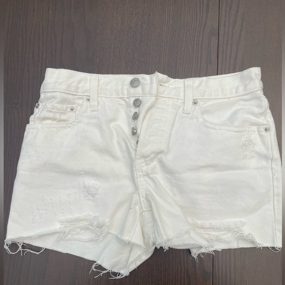 We the Free White Jean Shorts